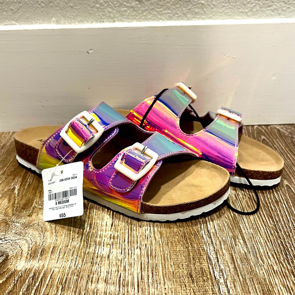 Metallic sandals